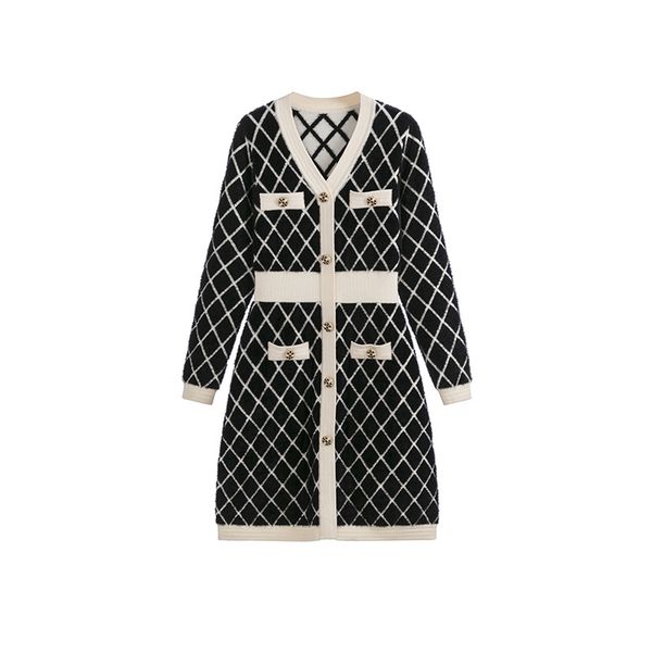 fashion occasion new fashion chic autumn elegant v-neck long sleeve elegant knit dress single breasted lattice knitted elastic dress for wom, White;black
fashion occasion new fashion chic autumn elegant v-neck long sleeve elegant knit dress single breasted lattice knitted elastic dress for wom, White;black