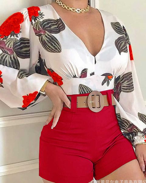 women's two piece pants summer two piece set women fashion sets printed leisure shorts female 2 piece sets womens outfit v-neck longsle, White
women's two piece pants summer two piece set women fashion sets printed leisure shorts female 2 piece sets womens outfit v-neck longsle, White