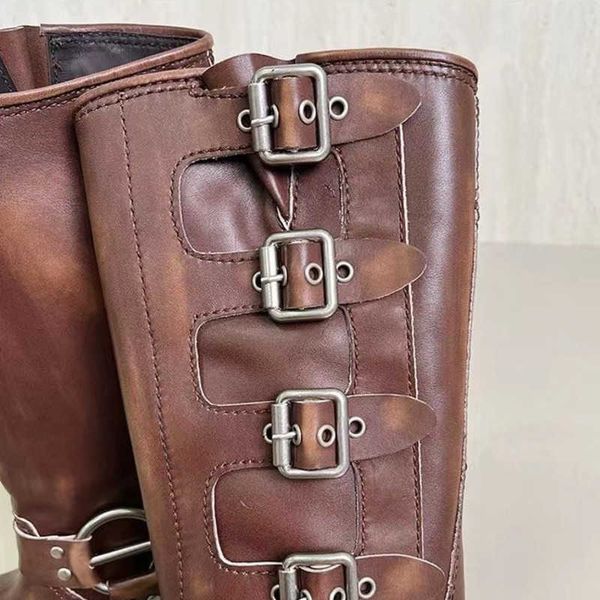 boots tall boots women miu designer shoes y2k style brown leather biker boot round toe chunky heel martin bootss belt buckle trim bpxg, Black
boots tall boots women miu designer shoes y2k style brown leather biker boot round toe chunky heel martin bootss belt buckle trim bpxg, Black