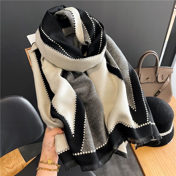scarves thick shawl scarf for women casual brand design winter warm cashmere pashmina wraps female blanket bufanda echarpe 221119, Blue;gray
scarves thick shawl scarf for women casual brand design winter warm cashmere pashmina wraps female blanket bufanda echarpe 221119, Blue;gray