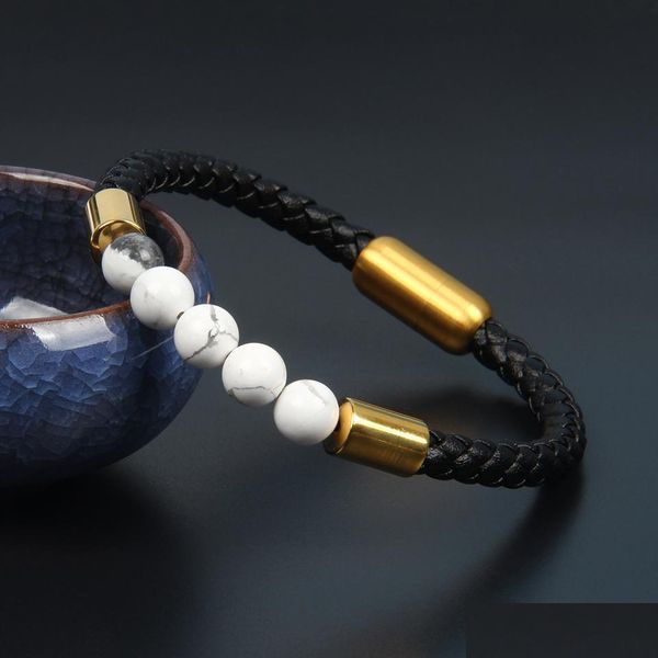 bangle fashion design men genuine leather bracelets natural stone beaded bracelet 316l stainless steel clasp bangle jewelry for wome dhf94, Black
bangle fashion design men genuine leather bracelets natural stone beaded bracelet 316l stainless steel clasp bangle jewelry for wome dhf94, Black