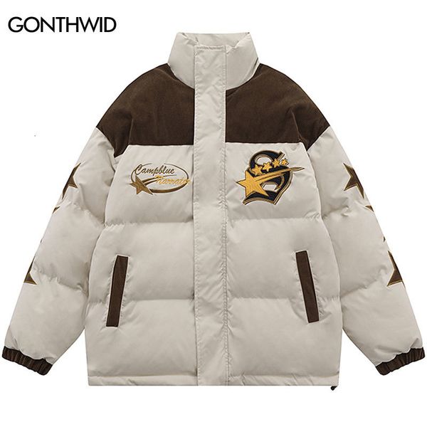 men's down parkas winter men jacket parka corduroy patchwork embroidery star thicken warm padded coat streetwear hip hop harajuku bubbl, Black
men's down parkas winter men jacket parka corduroy patchwork embroidery star thicken warm padded coat streetwear hip hop harajuku bubbl, Black