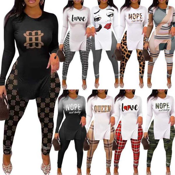 fashion casual women tracksuits two piece set designer autumn new style side split letter printing outfits 9 colours, Gray
fashion casual women tracksuits two piece set designer autumn new style side split letter printing outfits 9 colours, Gray