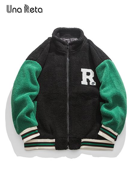 men's down parkas una reta patchwork coat couple casual lamb wool parka streetwear clothing grain fleece jacket 221119, Black
men's down parkas una reta patchwork coat couple casual lamb wool parka streetwear clothing grain fleece jacket 221119, Black