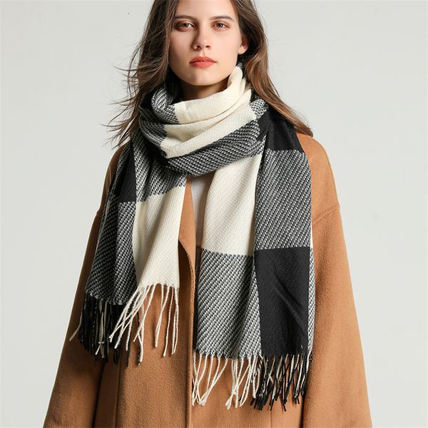 scarves plaid long scarf winter warm cashmere women pashmina foulard bandana female luxury tassel shawl wraps 221119, Blue;gray
scarves plaid long scarf winter warm cashmere women pashmina foulard bandana female luxury tassel shawl wraps 221119, Blue;gray