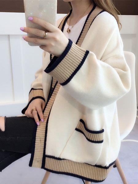 women's sweaters cardigan knitted korean fashion stripe wool sweater for women winter long sleeve v-neck casual knitwear coats female 2, White;black
women's sweaters cardigan knitted korean fashion stripe wool sweater for women winter long sleeve v-neck casual knitwear coats female 2, White;black