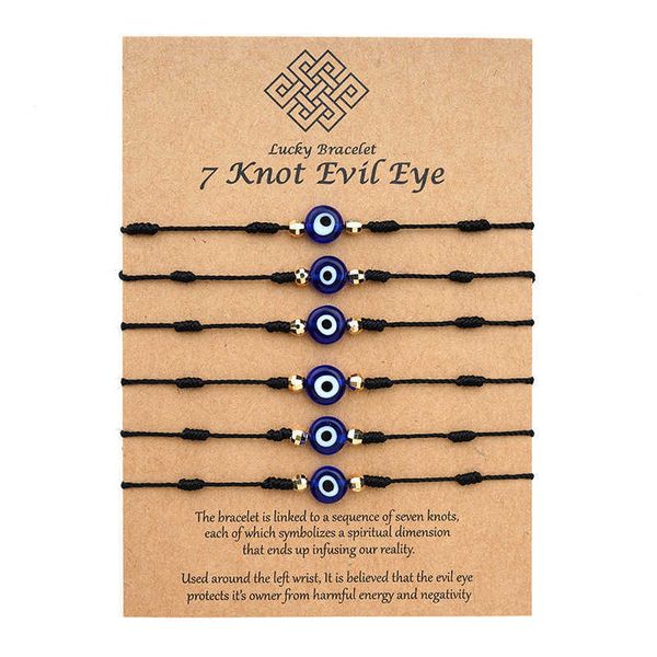 devil's eye card bracelet creative 7 knot lucky red rope braided bracelet hand rope set 6, Golden;silver
devil's eye card bracelet creative 7 knot lucky red rope braided bracelet hand rope set 6, Golden;silver