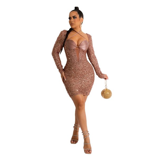 sequins party dresses for women club draw string bra long sleeve sparkly cocktail bodycon mini dresses, White;black
sequins party dresses for women club draw string bra long sleeve sparkly cocktail bodycon mini dresses, White;black