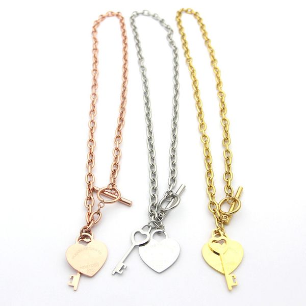womens heart key necklace designer jewelry ot buckle thick necklace gold/silvery/rose gold complete brand as wedding christmas gift, Silver
womens heart key necklace designer jewelry ot buckle thick necklace gold/silvery/rose gold complete brand as wedding christmas gift, Silver