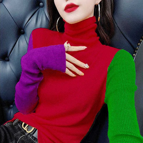 women's knits tees 2020 winter new color knit bottoming shirt female slim high collar aged long sleeve sweater t221012, White
women's knits tees 2020 winter new color knit bottoming shirt female slim high collar aged long sleeve sweater t221012, White