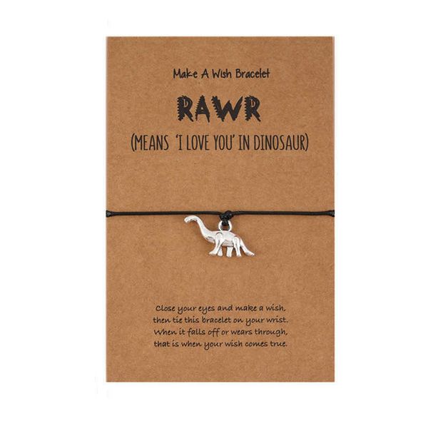 creative personalized alloy dinosaur handmade wax thread woven adjustable card bracelet hand rope, Golden;silver
creative personalized alloy dinosaur handmade wax thread woven adjustable card bracelet hand rope, Golden;silver