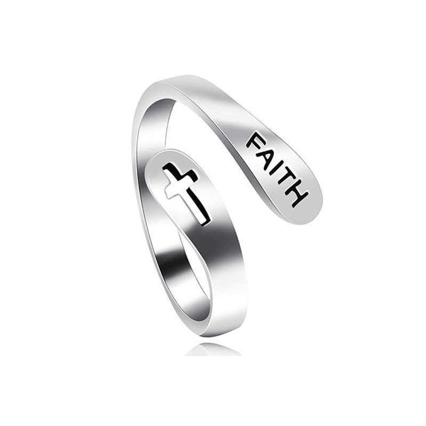 stainless religious faith engraved steel cross ring for women men jewelry christian gifts, Silver
stainless religious faith engraved steel cross ring for women men jewelry christian gifts, Silver
