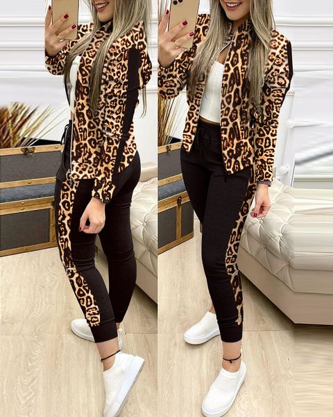 women's two piece pants trend leopard 2 set outfits activewear zipper leggings matching tracksuit female for 221119, White
women's two piece pants trend leopard 2 set outfits activewear zipper leggings matching tracksuit female for 221119, White