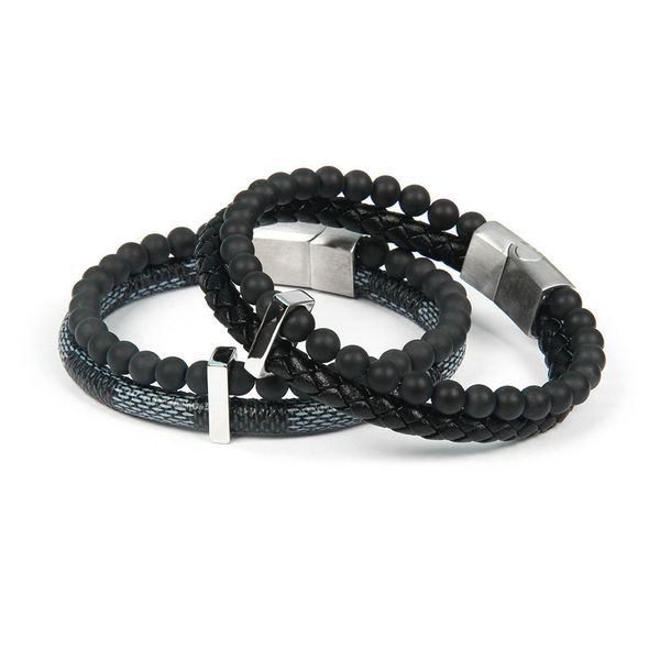 bangle fashion male leather bracelet sier jewelry matte agate stone beads stainless steel magnetic clasps men wrist gifts drop deliv dh2ep, Black
bangle fashion male leather bracelet sier jewelry matte agate stone beads stainless steel magnetic clasps men wrist gifts drop deliv dh2ep, Black