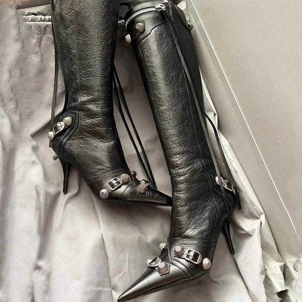 boots knee-high shoes tall boot designers shoe lambskin leather stud buckle embellished side zip pointed toe stiletto heel luxury, Black
boots knee-high shoes tall boot designers shoe lambskin leather stud buckle embellished side zip pointed toe stiletto heel luxury, Black