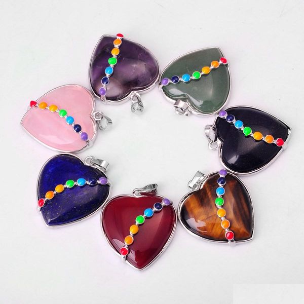 pendant necklaces heartshaped ring face with 7color gemstone pendant necklace european and american women models drop delivery jewel dhaeb, Silver
pendant necklaces heartshaped ring face with 7color gemstone pendant necklace european and american women models drop delivery jewel dhaeb, Silver