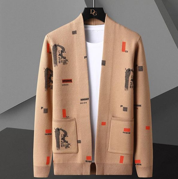 men's sweaters 2022 color contrast pattern printing cardigan men korean sweater coat designer fall fashion knit jacket sweaters, White;black
men's sweaters 2022 color contrast pattern printing cardigan men korean sweater coat designer fall fashion knit jacket sweaters, White;black
