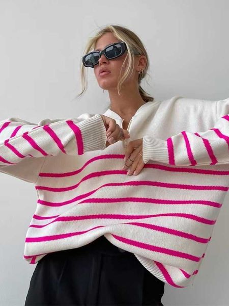 women's knits tees 2022 autumn winter striped women knitting o neck sweater casual loose long sleeve zipper pullover vintage female bla, White
women's knits tees 2022 autumn winter striped women knitting o neck sweater casual loose long sleeve zipper pullover vintage female bla, White