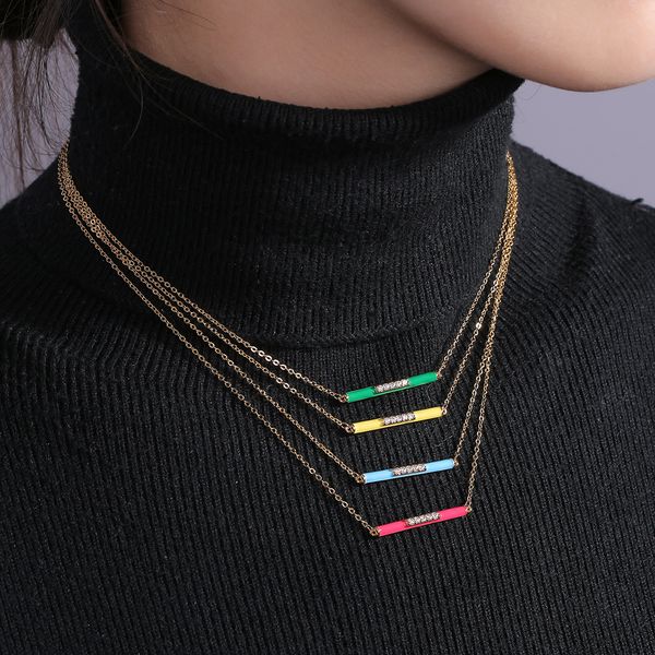 chokers fashion candy colorful enamel dripping oil zircon necklace for women copper gold plated party jewelry gift 221121, Golden;silver
chokers fashion candy colorful enamel dripping oil zircon necklace for women copper gold plated party jewelry gift 221121, Golden;silver