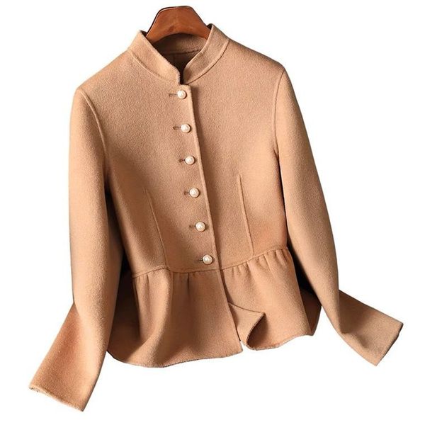 women's wool blends temperament female en short jacket autumn winter women imitation coat korean small double-sided cashmere 221121, Black
women's wool blends temperament female en short jacket autumn winter women imitation coat korean small double-sided cashmere 221121, Black