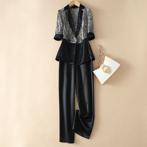 women s two piece pants summer and autumn fashion suit women s temperament jacket wide leg pants slim two piece set 221119, White
women s two piece pants summer and autumn fashion suit women s temperament jacket wide leg pants slim two piece set 221119, White