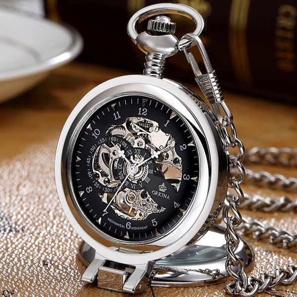 pocket watches gorben stainless steel men fashion casual watch skeleton dial silver hand wind mechanical male fob chain 221121, Slivery;golden
pocket watches gorben stainless steel men fashion casual watch skeleton dial silver hand wind mechanical male fob chain 221121, Slivery;golden