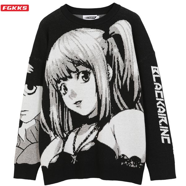 men's sweaters fgkks mens hip hop streetwear harajuku sweater vintage japanese style anime girl knitted cotton pullover male 221121, White;black
men's sweaters fgkks mens hip hop streetwear harajuku sweater vintage japanese style anime girl knitted cotton pullover male 221121, White;black