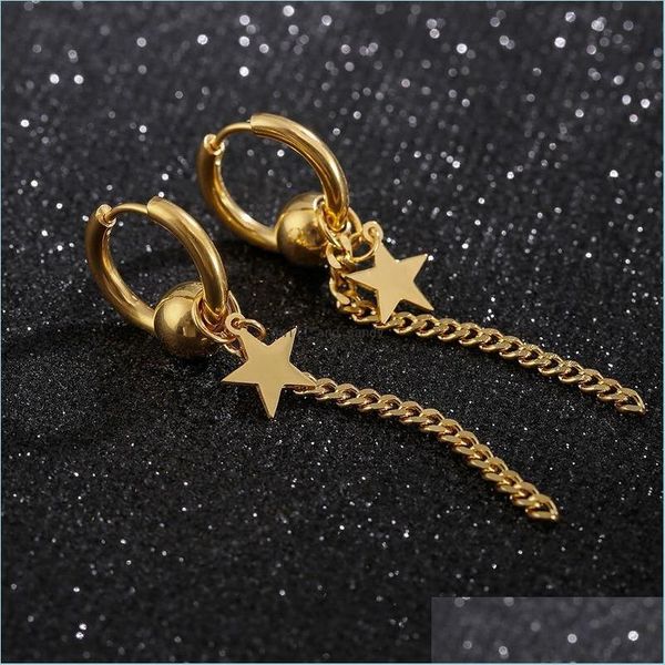 dangle chandelier stainless steel star chain earrings gold hiphop pentagram tassel hoop earring women men body fashion jewelry dro dheog, Silver
dangle chandelier stainless steel star chain earrings gold hiphop pentagram tassel hoop earring women men body fashion jewelry dro dheog, Silver