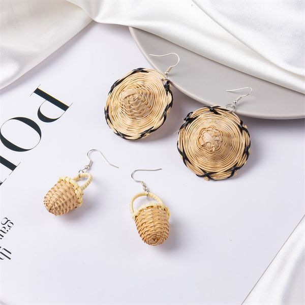 dangle chandelier fashion creativity cute ethnic style wicker straw hat basket earrings holiday rattan knit earring for women jewelry gift 2, Silver
dangle chandelier fashion creativity cute ethnic style wicker straw hat basket earrings holiday rattan knit earring for women jewelry gift 2, Silver