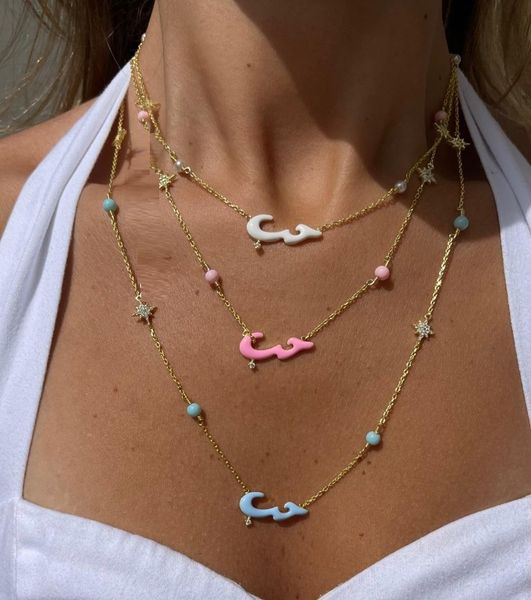 chokers pastel enamel arabic word love letter colorful round ball beads star charm fashion women necklace 221121, Golden;silver
chokers pastel enamel arabic word love letter colorful round ball beads star charm fashion women necklace 221121, Golden;silver