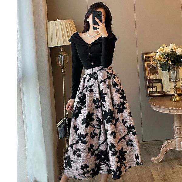 two piece dress autumn/winter 2022 new french style retro long sleeve big swing temperament slimming body high waist slimming socialite two-, White
two piece dress autumn/winter 2022 new french style retro long sleeve big swing temperament slimming body high waist slimming socialite two-, White