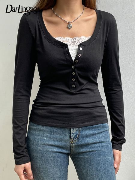 women s t shirt darlingaga casual buttons lace patched long sleeve tee shirt y2k vintage cute slim basic autumn t shirt sweat chic 221119, White
women s t shirt darlingaga casual buttons lace patched long sleeve tee shirt y2k vintage cute slim basic autumn t shirt sweat chic 221119, White