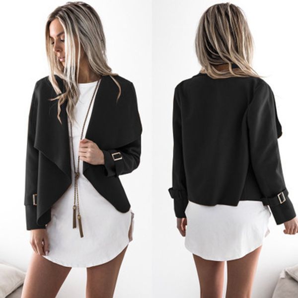 women's wool blends lapel woolen coat jacket autumn and winter women's clothing 221121, Black
women's wool blends lapel woolen coat jacket autumn and winter women's clothing 221121, Black