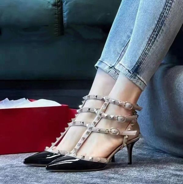 designer women sandals rivets ankle straps boots high heels 6cm 8cm 10cm 3-straps pointed toe studs sandals classics wedding shoe 34-44 with, Black
designer women sandals rivets ankle straps boots high heels 6cm 8cm 10cm 3-straps pointed toe studs sandals classics wedding shoe 34-44 with, Black