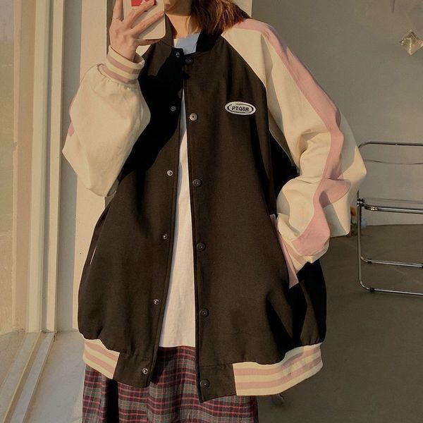 women's down parkas ss korean baseball uniform men women's trendy splicing oversized jacket light up streetwear cool bomber jacket, Black
women's down parkas ss korean baseball uniform men women's trendy splicing oversized jacket light up streetwear cool bomber jacket, Black