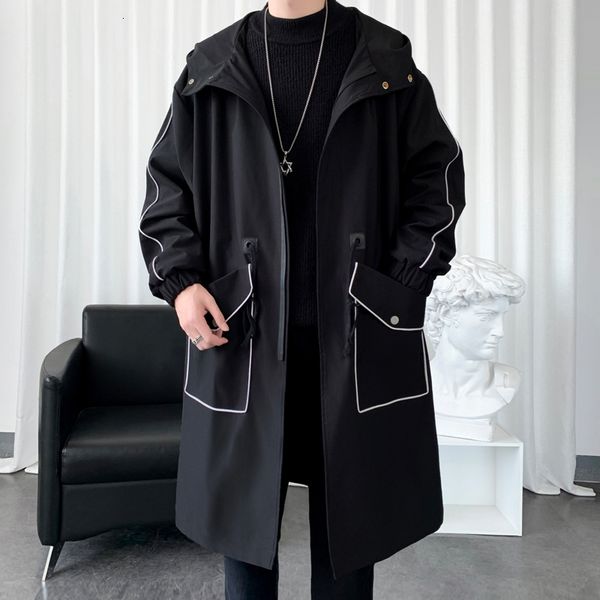 men's jackets autumn men's trench solid color oversized long jacket fashion big pocket hooded trench coats male clothing 221121, Black;brown
men's jackets autumn men's trench solid color oversized long jacket fashion big pocket hooded trench coats male clothing 221121, Black;brown
