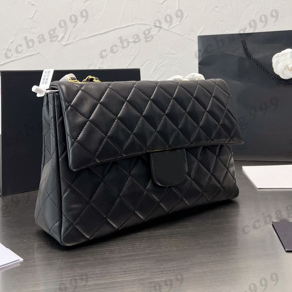 32x20cm vintage quilted designer bag classic black white matelasse gold metal chain shoulder large capacity handbags womens multi pochette c
32x20cm vintage quilted designer bag classic black white matelasse gold metal chain shoulder large capacity handbags womens multi pochette c