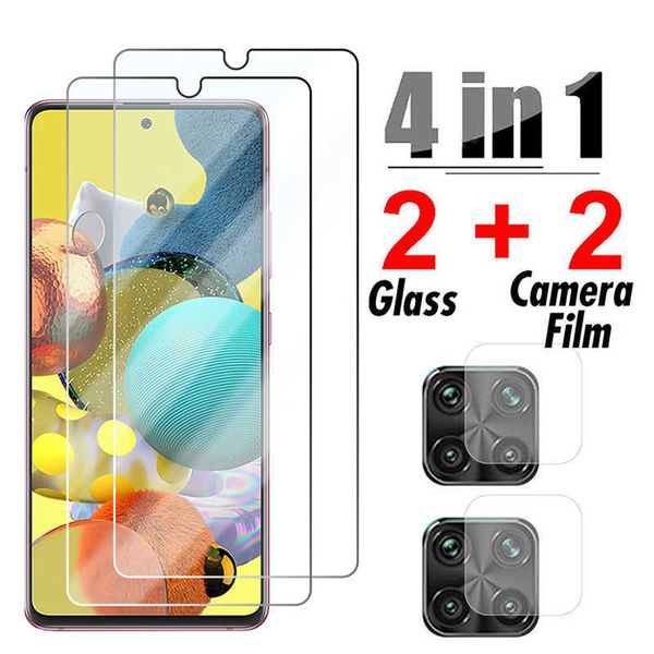 Image of 4in1 Tempered Glass for Samsung Galaxy A51 A52 A12 A21S A50 Camera Screen Protector for Samsung A71 A72 A42 A32 5G A31 A41 A11