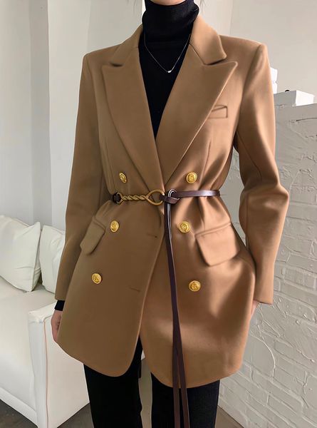 women blends double breasted blazer coat women thick elegant winter jacket 221119, Black
women blends double breasted blazer coat women thick elegant winter jacket 221119, Black