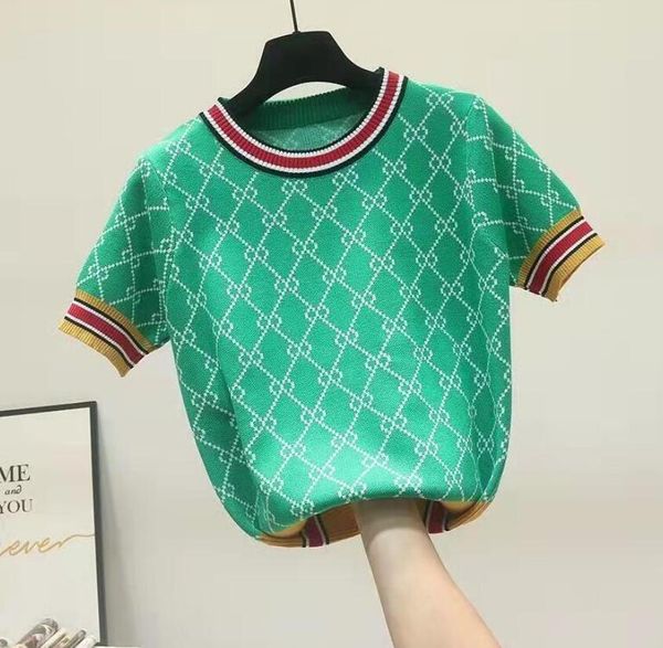 women's knits & tees colorful jacquard flower short sleeve luxury wgg tshirt female sweater tee, White
women's knits & tees colorful jacquard flower short sleeve luxury wgg tshirt female sweater tee, White