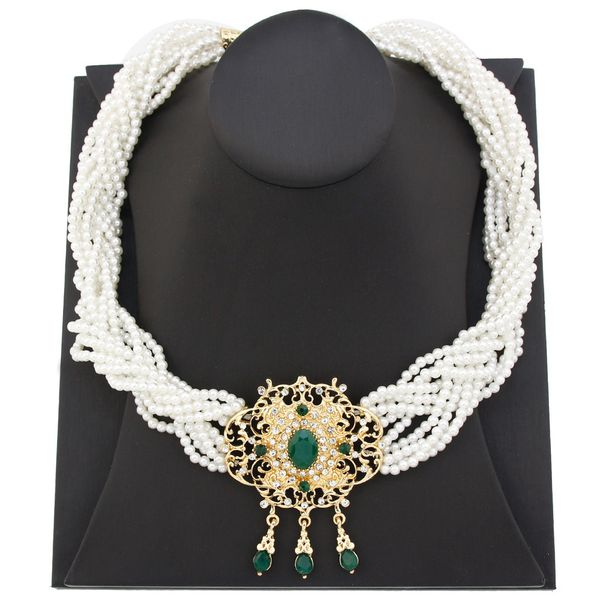 chokers sunspicems 18k gold color morocco bead necklace women caftan jewelry algeria bride pearl layer arabic wedding bijoux 221121, Golden;silver
chokers sunspicems 18k gold color morocco bead necklace women caftan jewelry algeria bride pearl layer arabic wedding bijoux 221121, Golden;silver