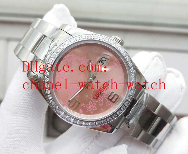 real p elling lady fashion watch 36mm 116244 diamond bezel diamond dial stainless steel pink flower women automatic movement watches, Slivery;brown
real p elling lady fashion watch 36mm 116244 diamond bezel diamond dial stainless steel pink flower women automatic movement watches, Slivery;brown