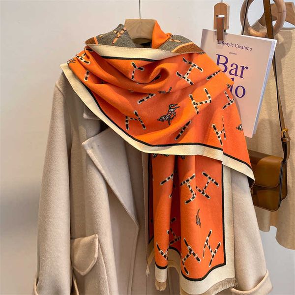 scarves new women's imitation cashmere brushed thickened 2023 winter shawl versatile scarf h letter fashion brand style, Blue;gray
scarves new women's imitation cashmere brushed thickened 2023 winter shawl versatile scarf h letter fashion brand style, Blue;gray