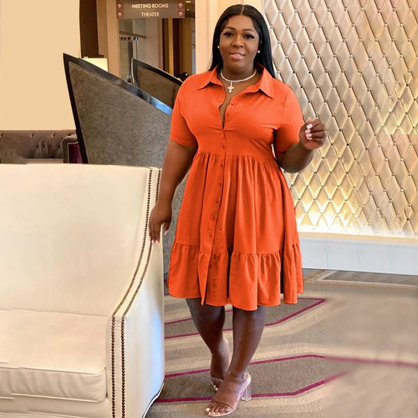 plus size dresses cmyaya plus size women short sleeve single breasted ruffles hem big swing smock shirt dress summer elegant orange dresses, Black
plus size dresses cmyaya plus size women short sleeve single breasted ruffles hem big swing smock shirt dress summer elegant orange dresses, Black