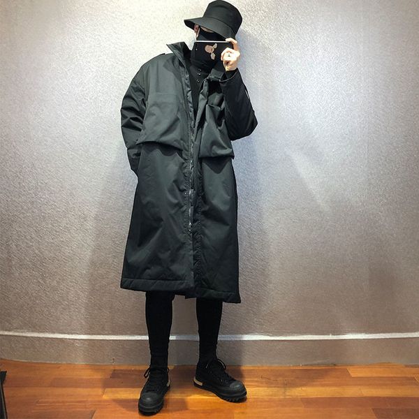 men's down parkas winter men long loose pocket warm cottonpadded coat korean solid black allmatch thick coat men 221119
men's down parkas winter men long loose pocket warm cottonpadded coat korean solid black allmatch thick coat men 221119