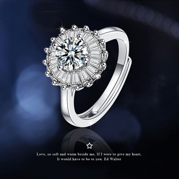 four claw sunflower band rings imitation diamond ring girl classic men titanium steel designer for women luxury gifts woman girl jewlery, Silver
four claw sunflower band rings imitation diamond ring girl classic men titanium steel designer for women luxury gifts woman girl jewlery, Silver