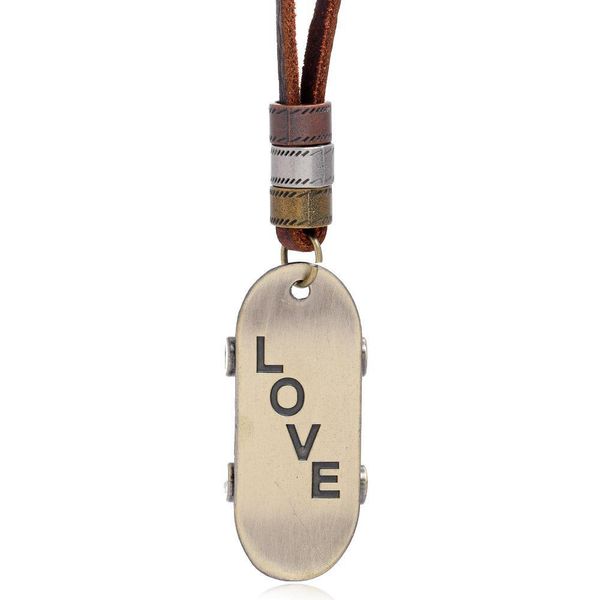 pendant necklaces metal letter love skateboard pendant necklace adjustable leather chain necklaces for women men fashion jewelry dro dhbjw, Silver
pendant necklaces metal letter love skateboard pendant necklace adjustable leather chain necklaces for women men fashion jewelry dro dhbjw, Silver