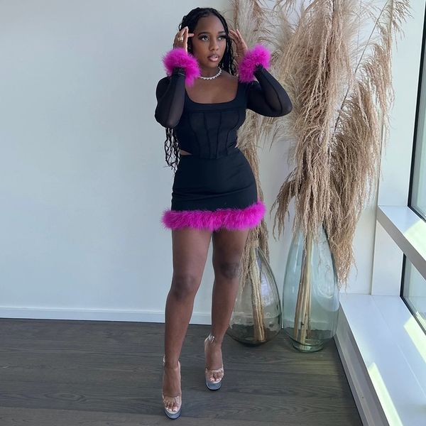 two piece dress casual dresses feather mini two piece skirt sets women clothes outfit crop club party wear elegant 2 pieces set 221121, White
two piece dress casual dresses feather mini two piece skirt sets women clothes outfit crop club party wear elegant 2 pieces set 221121, White