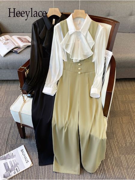women's two piece pants autumn business pieces set s outfits office ladies elegant bow collar white shirts solid jumpsuit rompers 22112
women's two piece pants autumn business pieces set s outfits office ladies elegant bow collar white shirts solid jumpsuit rompers 22112