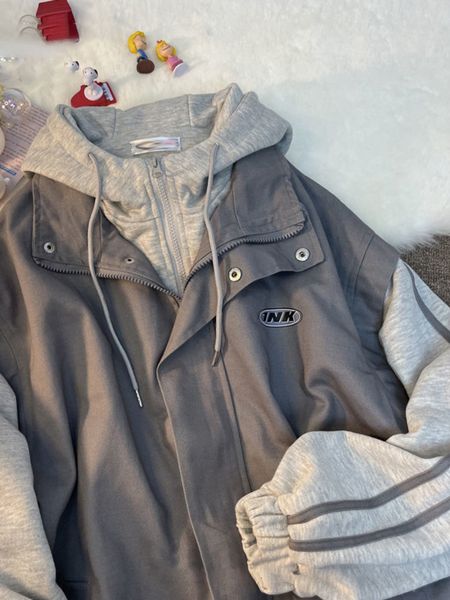 men's jackets gmiixder american hooded varsity jacket men spring autumn zipper grey patchwork basball uniform coat hong kong style vint, Black;brown
men's jackets gmiixder american hooded varsity jacket men spring autumn zipper grey patchwork basball uniform coat hong kong style vint, Black;brown
